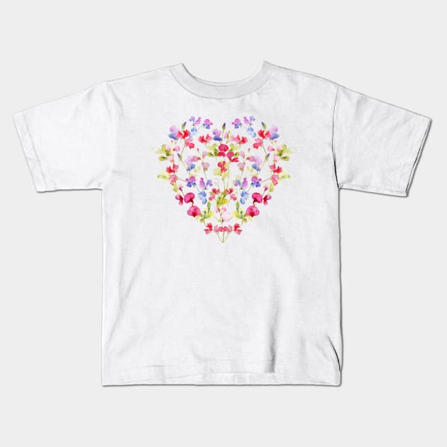 Sweet pea heart Kids T-Shirt by RSHarts